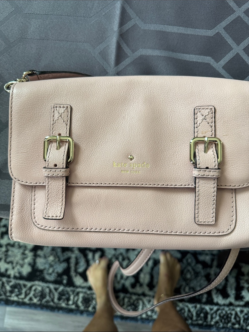 kate spade Dusty Rose Leather Crossbody with Gold Buckles - Picture 5 of 9